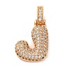 Brass Micro Pave Cubic Zirconia Pendants KK-C076-29J-G01-1