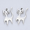 Tibetan Style Alloy Kitten Pendants TIBE-R316-067AS-RS-2