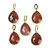 Natural Red Jasper Faceted Teardrop Pendants G-B126-04G-03-1