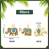   60Pcs Natural & Synthetic Mixed Gemstone Pendants PALLOY-PH0022-26-2