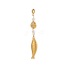 304 Stainless Steel & Shell Pearl Pendants STAS-OY013-50G-1