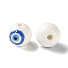 White Base Blue Evil Eye Hand Painted Ceramic Porcelain Beads PR-CBA3F2D-04A-2