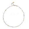 Nuggets Shell Pearl Beads & 304 Stainless Steel Wave Link Chain Necklaces NJEW-JN06364-3