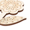 DIY Unfinished Wood Flowers Cutout WOOD-P017-06-4