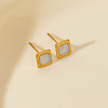 304 Stainless Steel Square Stud Earrings KD5584-2-1