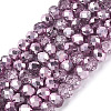 Transparent Electroplate Glass Beads Strands EGLA-Q131-01A-05-1