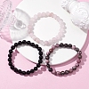 3Pcs 3 Styles Natural Mixed Gemstone Round Beaded Stretch Bracelets Set BJEW-JB10139-01-2