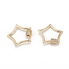 Brass Micro Pave Clear Cubic Zirconia Screw Carabiner Lock Charms ZIRC-T010-07G-2