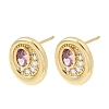 Brass Micro Pave Cubic Zirconia Stud Earrings EJEW-G471-13G-6