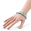 Faceted Glass & Synthetic Turquoise(Dyed) Stretch Beaded Bracelets Sets BJEW-TA00202-03-3