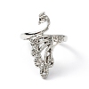 Zinc Alloy Peacock Open Cuff Ring RJEW-WH0003-04A-1