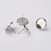 Brass Stud Earring Settings KK-H720-P-NR-2