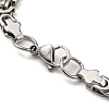 Two Tone 304 Stainless Steel Cross Link & Byzantine Chain Bracelet BJEW-B078-27GP-3