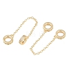 Brass Micro Pave Clear Cubic Zirconia Safety Chains KK-H257-01G-2
