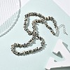 Natural Dalmatian Jasper Chip Beaded Necklaces for Men Women NJEW-G159-01O-2