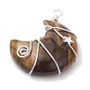 Natural Mixed Stone Copper Wire Wrapped Pendants PALLOY-JF02686-4