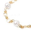 Round Shell Pearl Link Chain Bracelets BJEW-JB12873-3