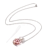 Glass Perfume Vial with Crown Pendant Necklace NJEW-H218-01E-3