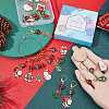 24Pcs 12 Style Christmas Theme Alloy Enamel Pendant Locking Stitch Markers HJEW-SC00006-4