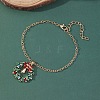 Christmas Wreath & Christmas Bell Alloy Charm Bracelets WG06691-01-1