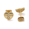 Rack Plating Brass Micro Pave Clear Cubic Zirconia Stud Earrings EJEW-K299-01G-S-4