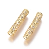 Brass Micro Pave Clear Cubic Zirconia Beads ZIRC-L088-13B-G-1