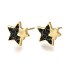 Rack Plating Brass Micro Pave Cubic Zirconia Stud Earring EJEW-C101-01G-1