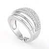 Adjustable Brass Micro Pave Clear Cubic Zirconia Cuff Rings RJEW-L098-004P-2