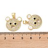 Brass Micro Pave Clear Cubic Zirconia Pendants KK-B083-40C-G-3