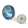 Round with Deer Glass Brooches JEWB-A022-01C-2