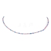 Luster Glass Seed Beaded Necklace with Alloy Clasps NJEW-JN04366-3