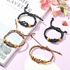 4Pcs 2 Colors Adjustable Braided Waxed Cord Macrame Pouch Bracelet Making MAK-CJ0001-18-5