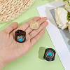 2Pcs 2 Colors Leather & Alloy & Synthetic Turquoise Scarf Clips AJEW-CL0005-24A-3
