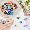 48Pcs Opaque Printed Acrylic Beads OACR-SC0002-92-3