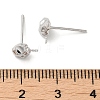 Rhodium Plated 925 Sterling Silver Ear Stud Findings STER-P056-07P-3