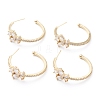 Brass Micro Pave Clear Cubic Zirconia Stud Earrings EJEW-Z007-01G-2