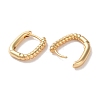 Half Spiral Rectangle Brass Hoop Earrings for Women EJEW-B056-18G-2
