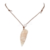 Summer Beach Natural Cultured Freshwater Pearl & Natural Shell Pendant Necklaces NJEW-JN05100-02-4