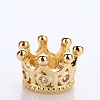 Brass Micro Pave Cubic Zirconia Beads KK-H002-34G-1