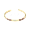 Medium Violet Red Cubic Zirconia Open Cuff Bangle BJEW-J165-09G-2