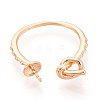Twist Knot Brass Cuff Ring Settings KK-T076-38G-2