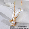 Brass Clear Resin Bowknot Heart Pendant Necklaces for Women FS-WG476F5-17-1
