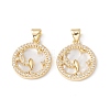 Rack Plating Brass Shell Pendants KK-D087-25G-04-2