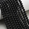 Natural Black Onyx(Dyed & Heated) Beads Strands G-Z024-01B-6mm-1