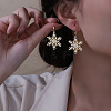 Snowflake Brass Micro Pave Clear Cubic Zirconia Dangle Earrings FS-WG5A986-03-2