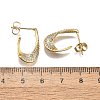 Brass Micro Pave Clear Cubic Zirconia Stud Earrings for Women EJEW-U056-04A-G-5