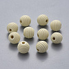 Painted Natural Wood Beehive Beads WOOD-Q040-019B-A08-1
