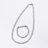304 Stainless Steel Figaro Chains Jewelry Sets SJEW-E328-06-2