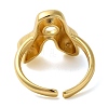 Initials Brass Open Cuff Ring for Women RJEW-N046-02A-G-3