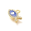 Brass Micro Pave Cubic Zirconia with Evil Eye Enamel Charms KK-G519-08G-01-2